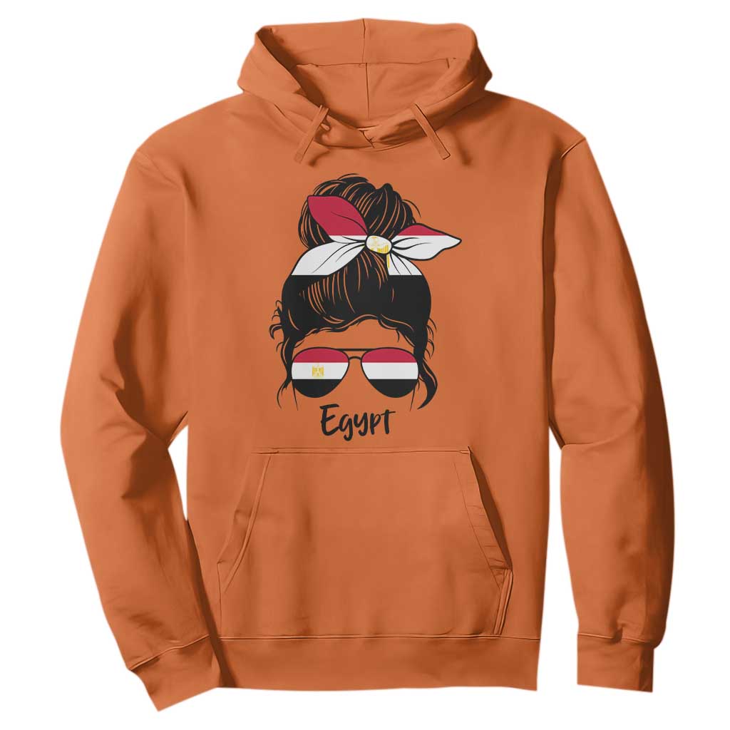 Egyptian Flag Messy Bun Girl Hoodie Patriotic Egypt Women