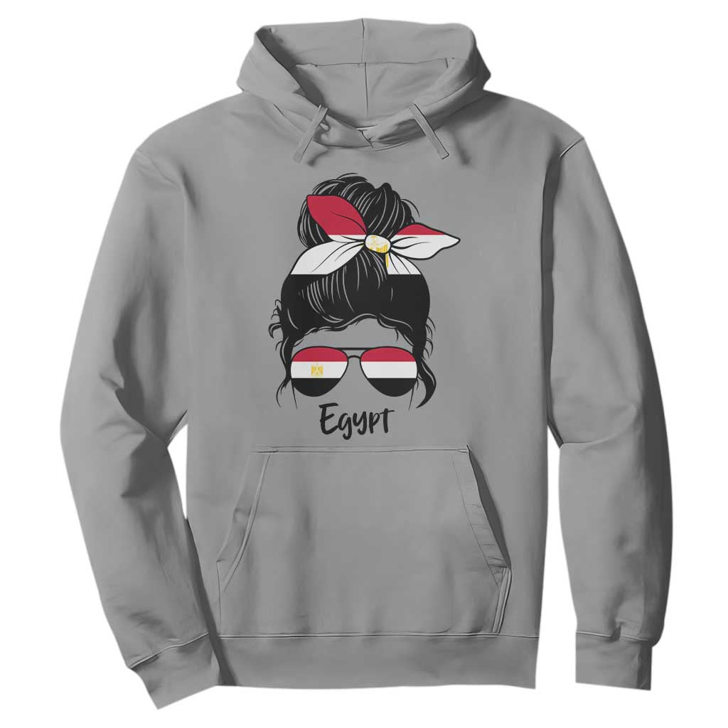 Egyptian Flag Messy Bun Girl Hoodie Patriotic Egypt Women