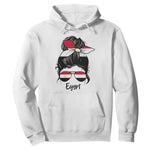 Egyptian Flag Messy Bun Girl Hoodie Patriotic Egypt Women