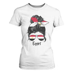 Egyptian Flag Messy Bun Girl T Shirt For Women Patriotic Egypt Women