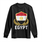 Egypt Coat of Arms Gold Shield Crest Long Sleeve Shirt Patriotic Egyptian Flag Heritage Pride