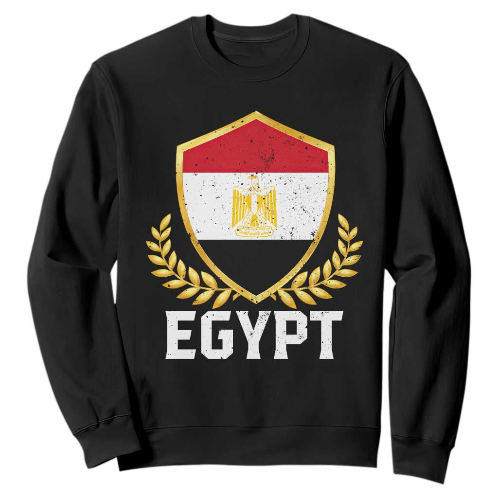 Egypt Coat of Arms Gold Shield Crest Sweatshirt Patriotic Egyptian Flag Heritage Pride