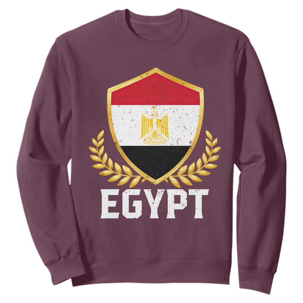 Egypt Coat of Arms Gold Shield Crest Sweatshirt Patriotic Egyptian Flag Heritage Pride