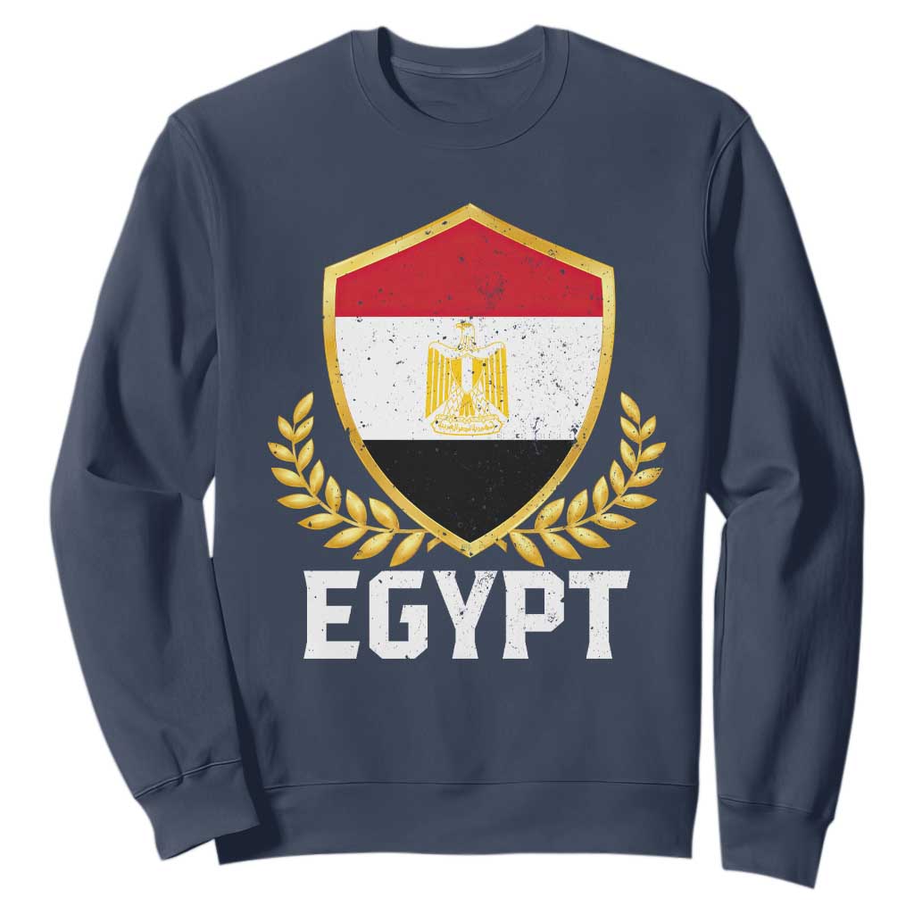 Egypt Coat of Arms Gold Shield Crest Sweatshirt Patriotic Egyptian Flag Heritage Pride