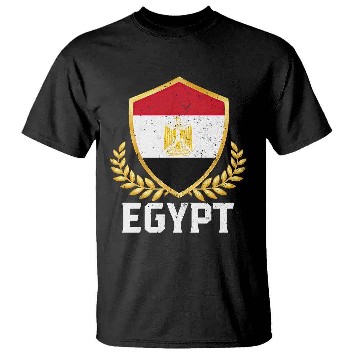 Egypt Coat of Arms Gold Shield Crest T Shirt Patriotic Egyptian Flag Heritage Pride