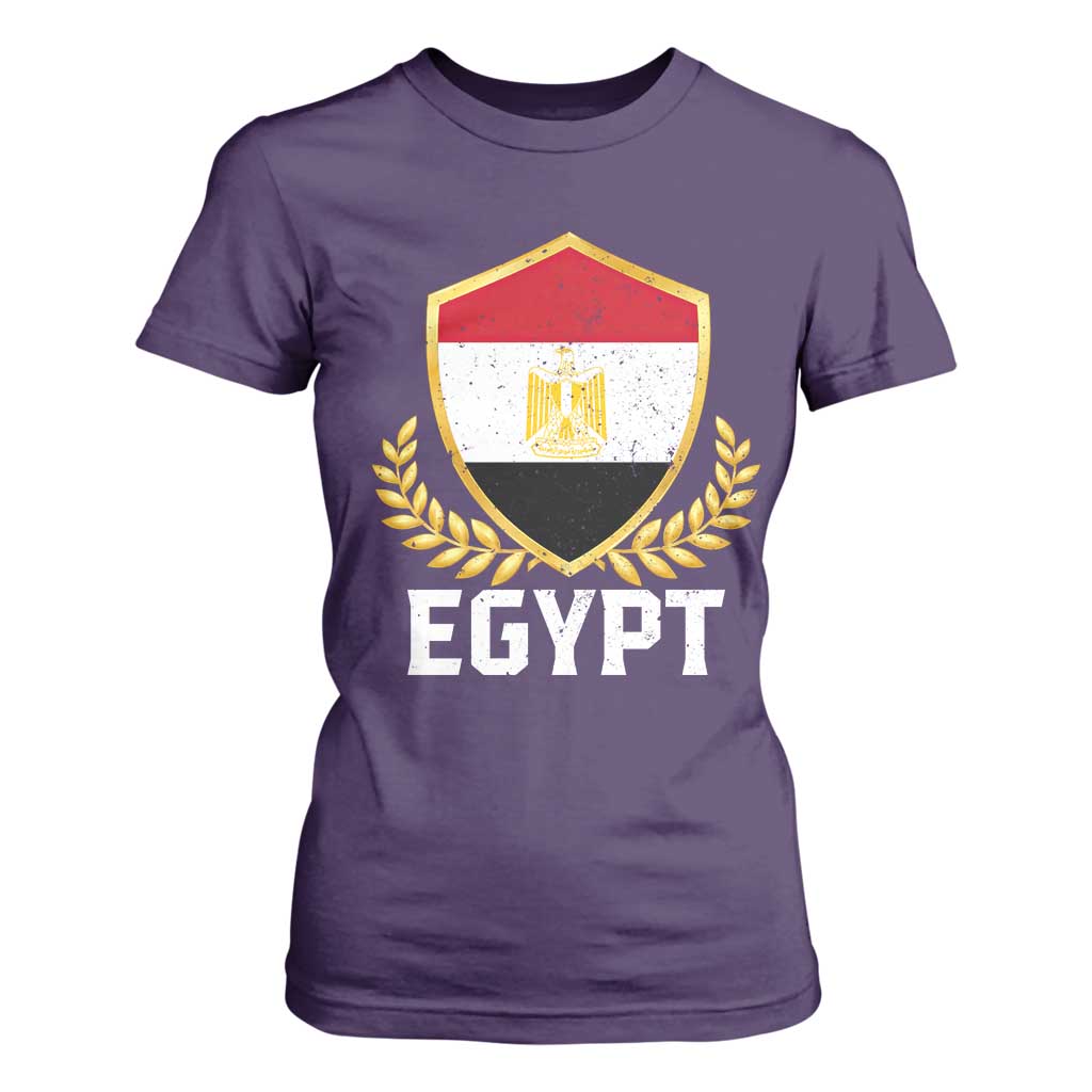 Egypt Coat of Arms Gold Shield Crest T Shirt For Women Patriotic Egyptian Flag Heritage Pride