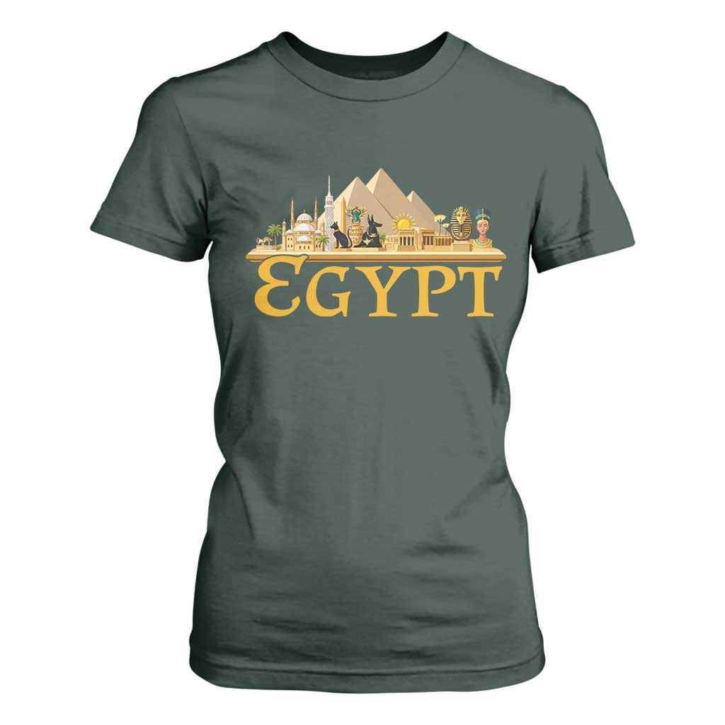 Ancient Egypt Pyramids Sphinx Graphic T Shirt For Women Vintage Egypt Anubis History Buff Travel Souvenir