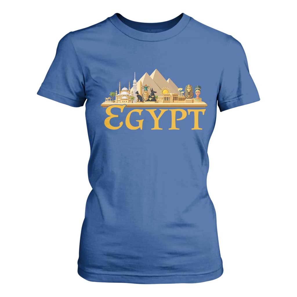 Ancient Egypt Pyramids Sphinx Graphic T Shirt For Women Vintage Egypt Anubis History Buff Travel Souvenir