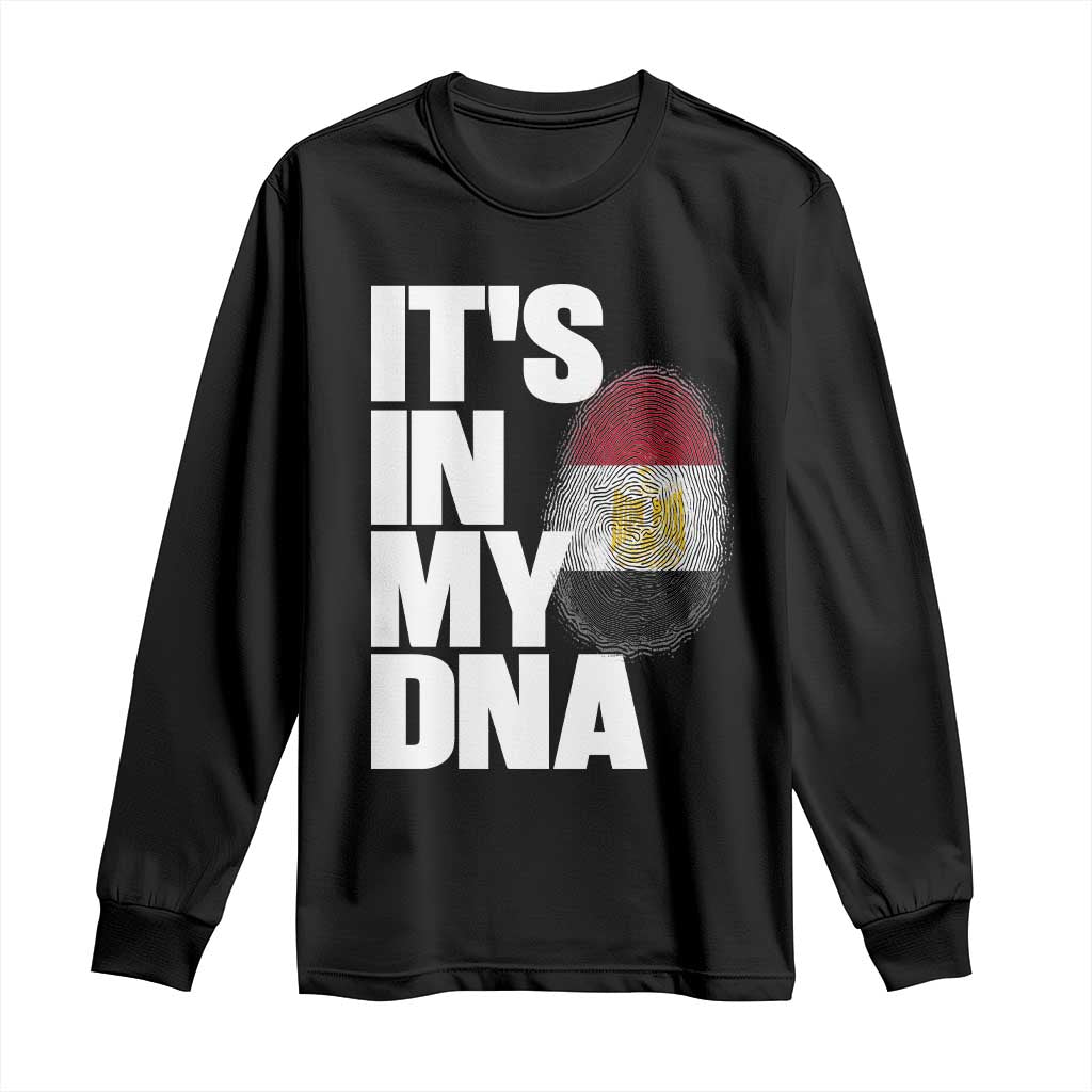 Egypt It's In My DNA Flag Fingerprint Graphic Long Sleeve Shirt Egyptian Heritage Pride Roots