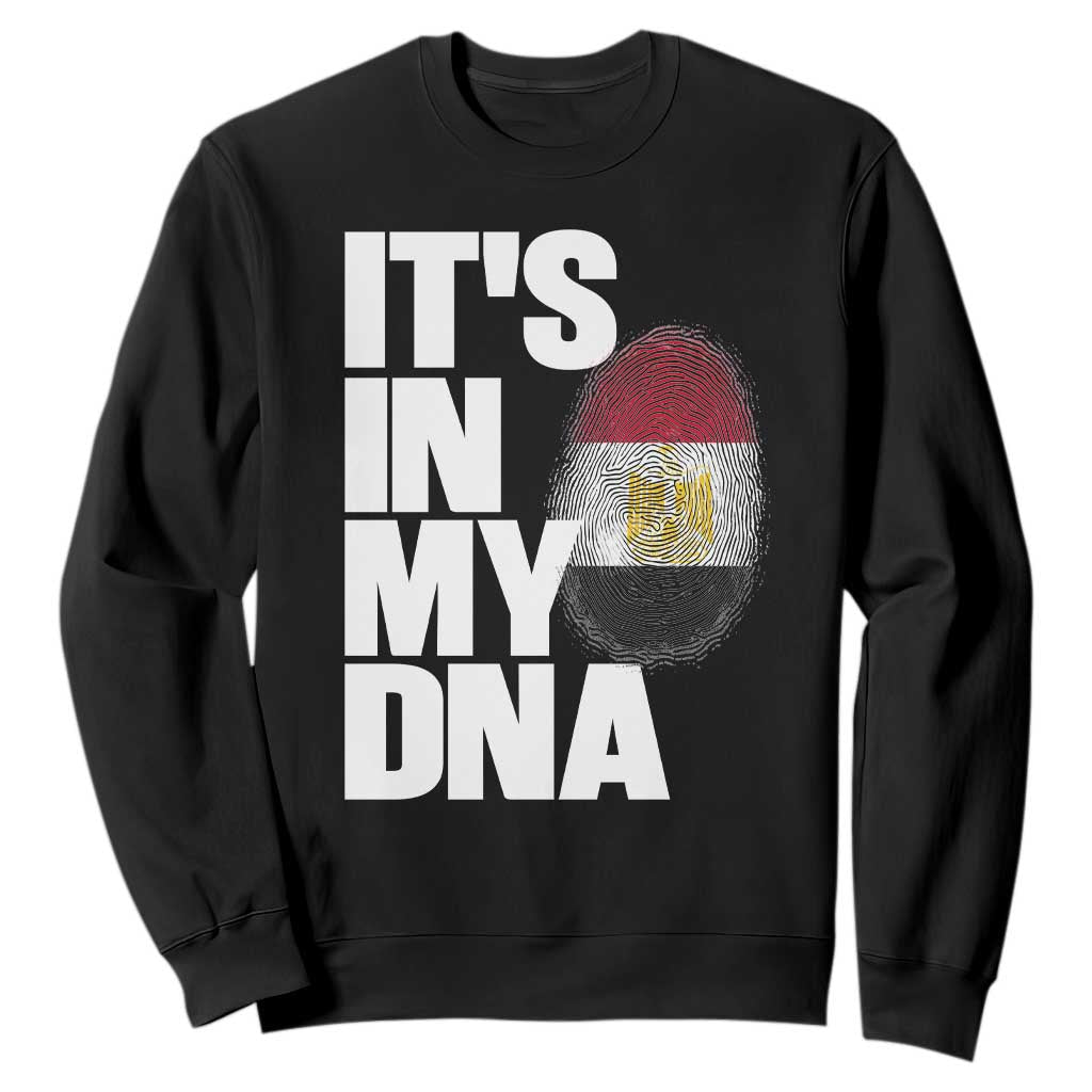 Egypt It's In My DNA Flag Fingerprint Graphic Sweatshirt Egyptian Heritage Pride Roots