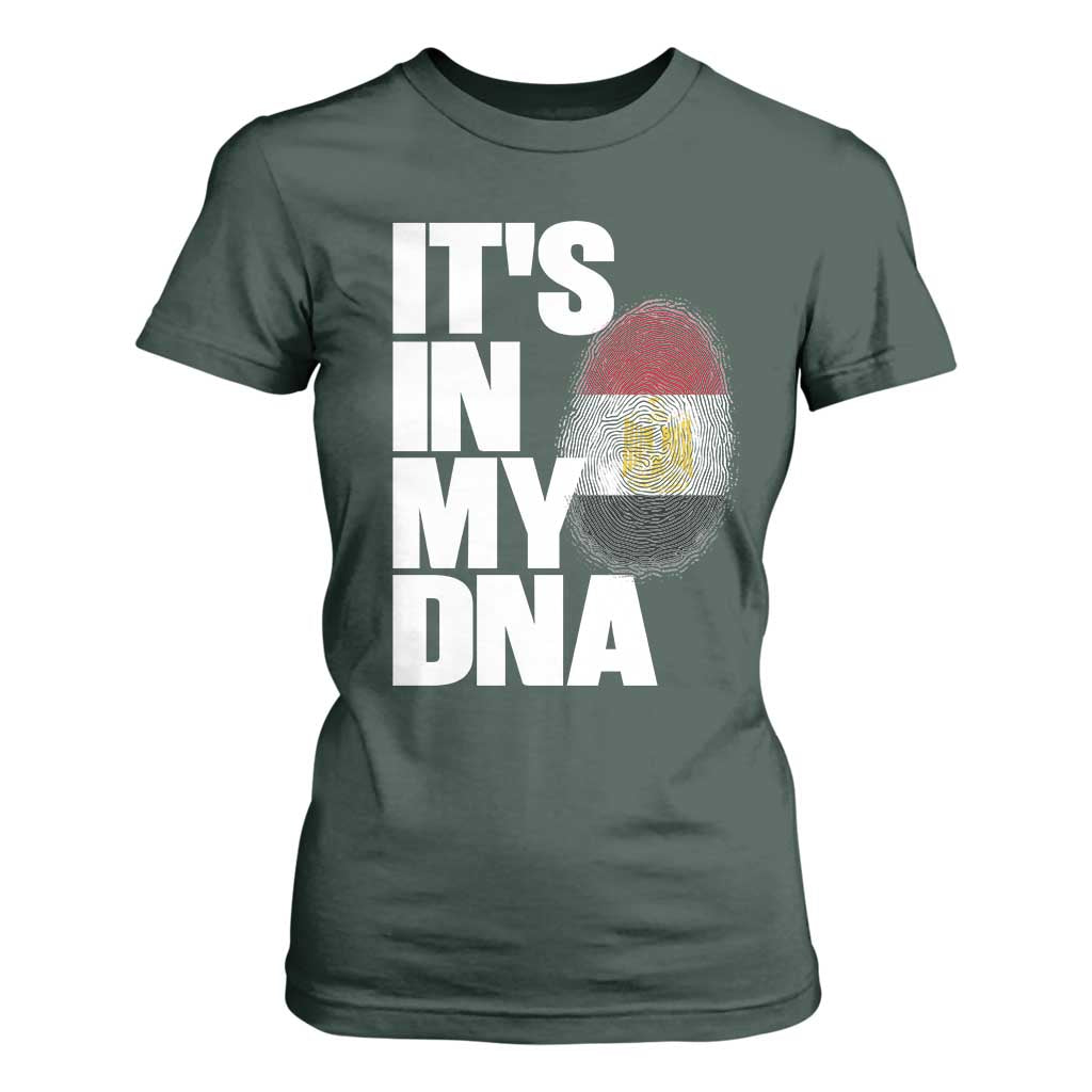 Egypt It's In My DNA Flag Fingerprint Graphic T Shirt For Women Egyptian Heritage Pride Roots