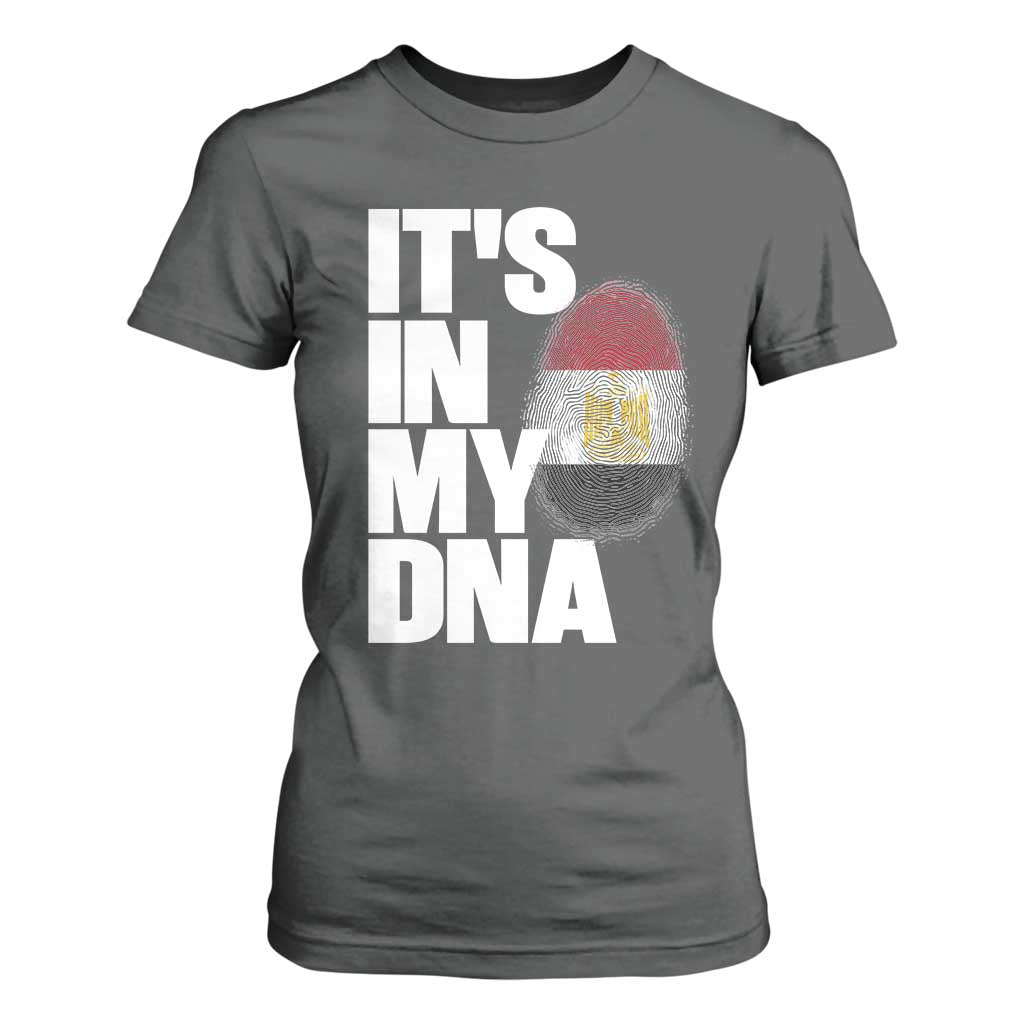 Egypt It's In My DNA Flag Fingerprint Graphic T Shirt For Women Egyptian Heritage Pride Roots