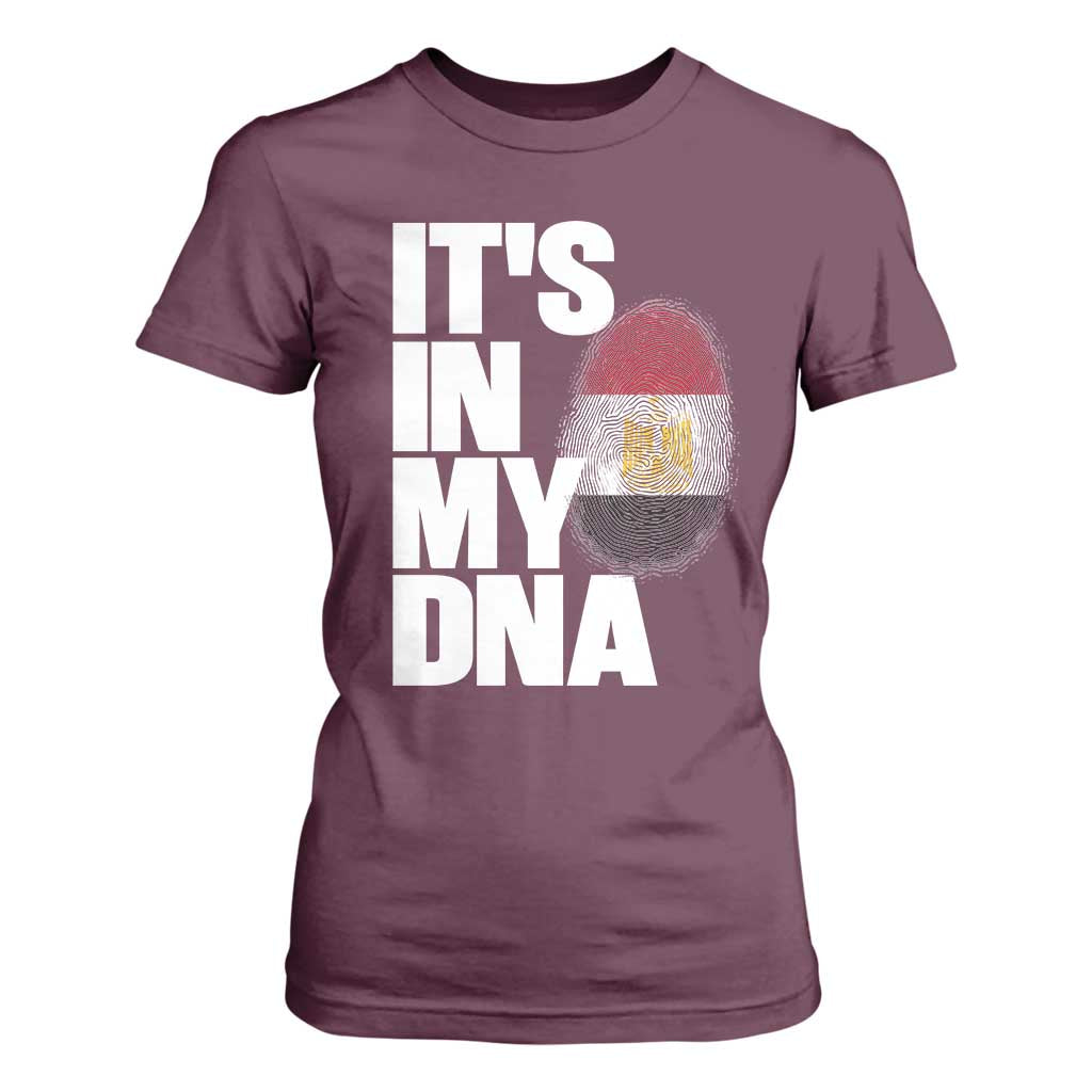 Egypt It's In My DNA Flag Fingerprint Graphic T Shirt For Women Egyptian Heritage Pride Roots