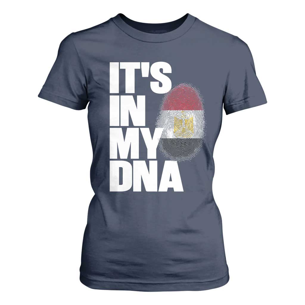 Egypt It's In My DNA Flag Fingerprint Graphic T Shirt For Women Egyptian Heritage Pride Roots