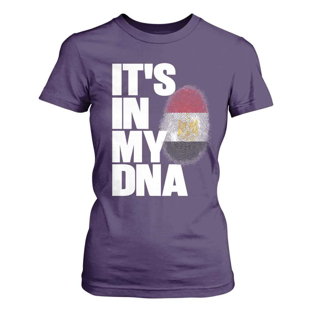 Egypt It's In My DNA Flag Fingerprint Graphic T Shirt For Women Egyptian Heritage Pride Roots