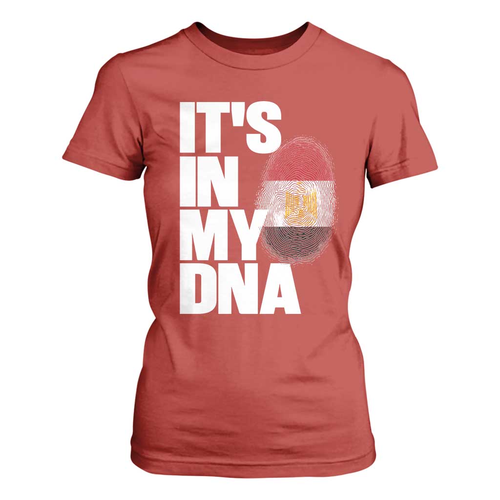 Egypt It's In My DNA Flag Fingerprint Graphic T Shirt For Women Egyptian Heritage Pride Roots