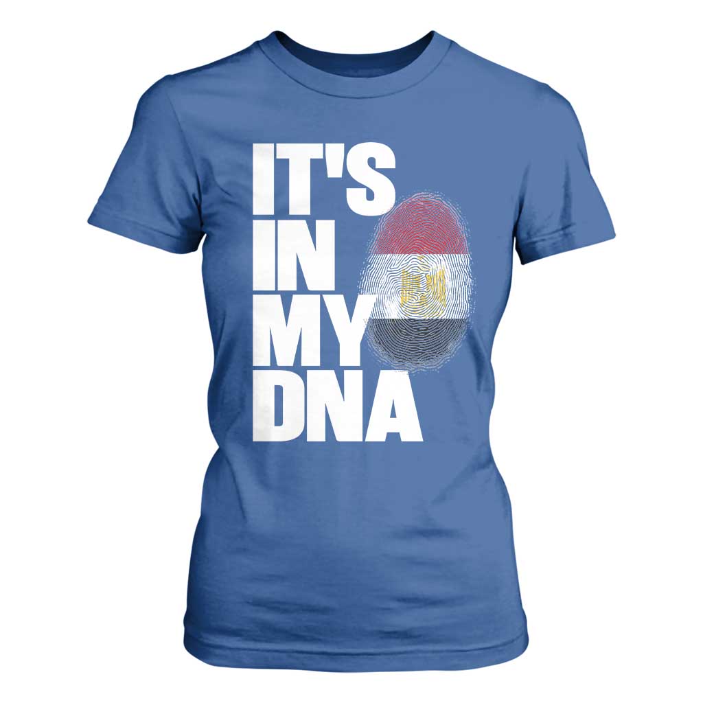 Egypt It's In My DNA Flag Fingerprint Graphic T Shirt For Women Egyptian Heritage Pride Roots
