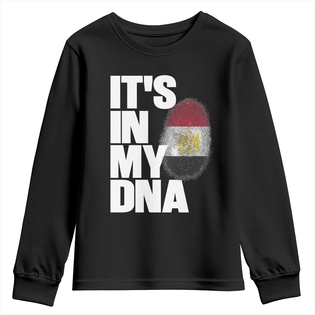 Egypt It's In My DNA Flag Fingerprint Graphic Youth Sweatshirt Egyptian Heritage Pride Roots