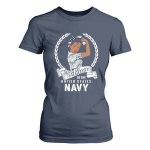 Black US Women Veteran T Shirt For Women - Proud Female Military Navy Girl
