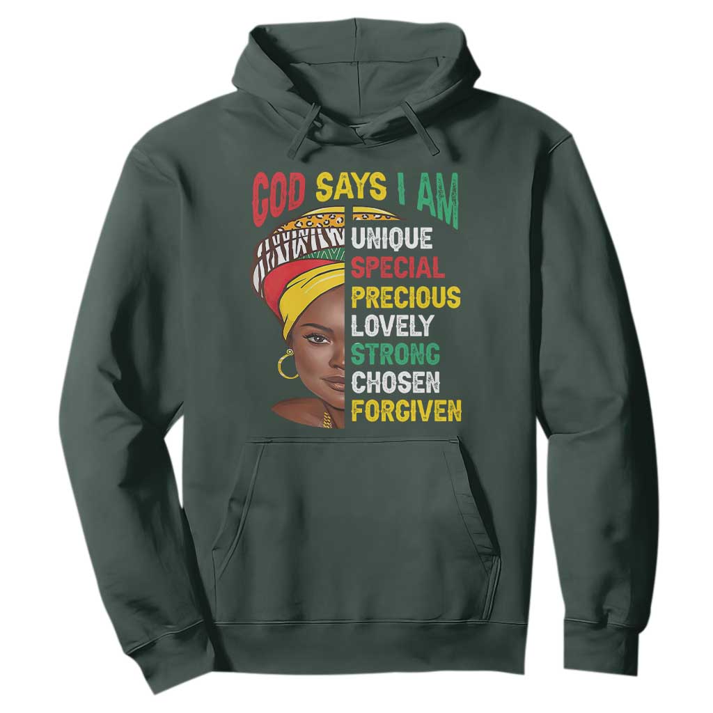 Proud Black Woman Hoodie God Says I Am Melanin Girl Pride