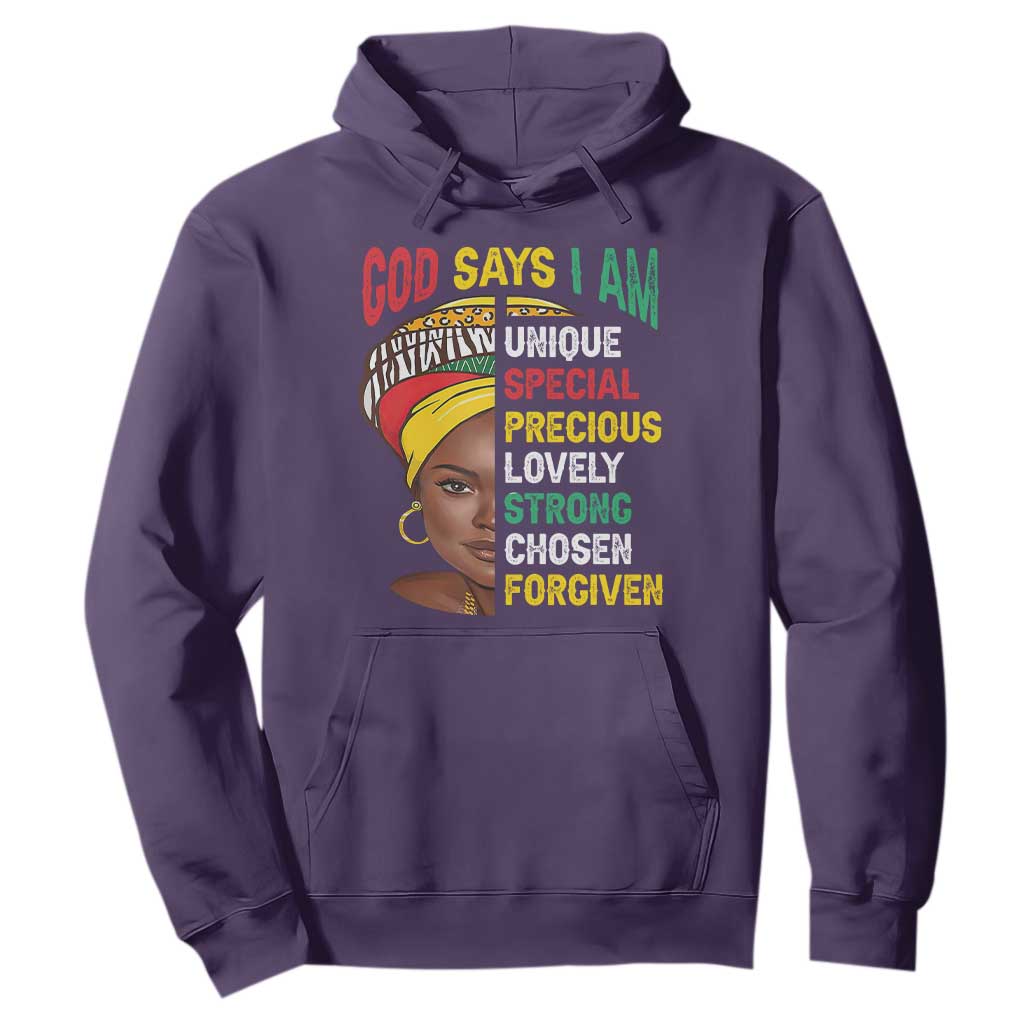 Proud Black Woman Hoodie God Says I Am Melanin Girl Pride
