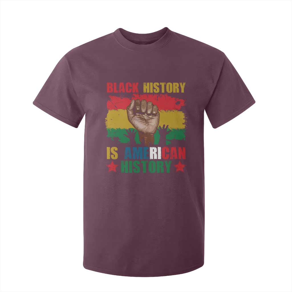 Black History Is American History T Shirt For Kid African American Pride Raised Fist