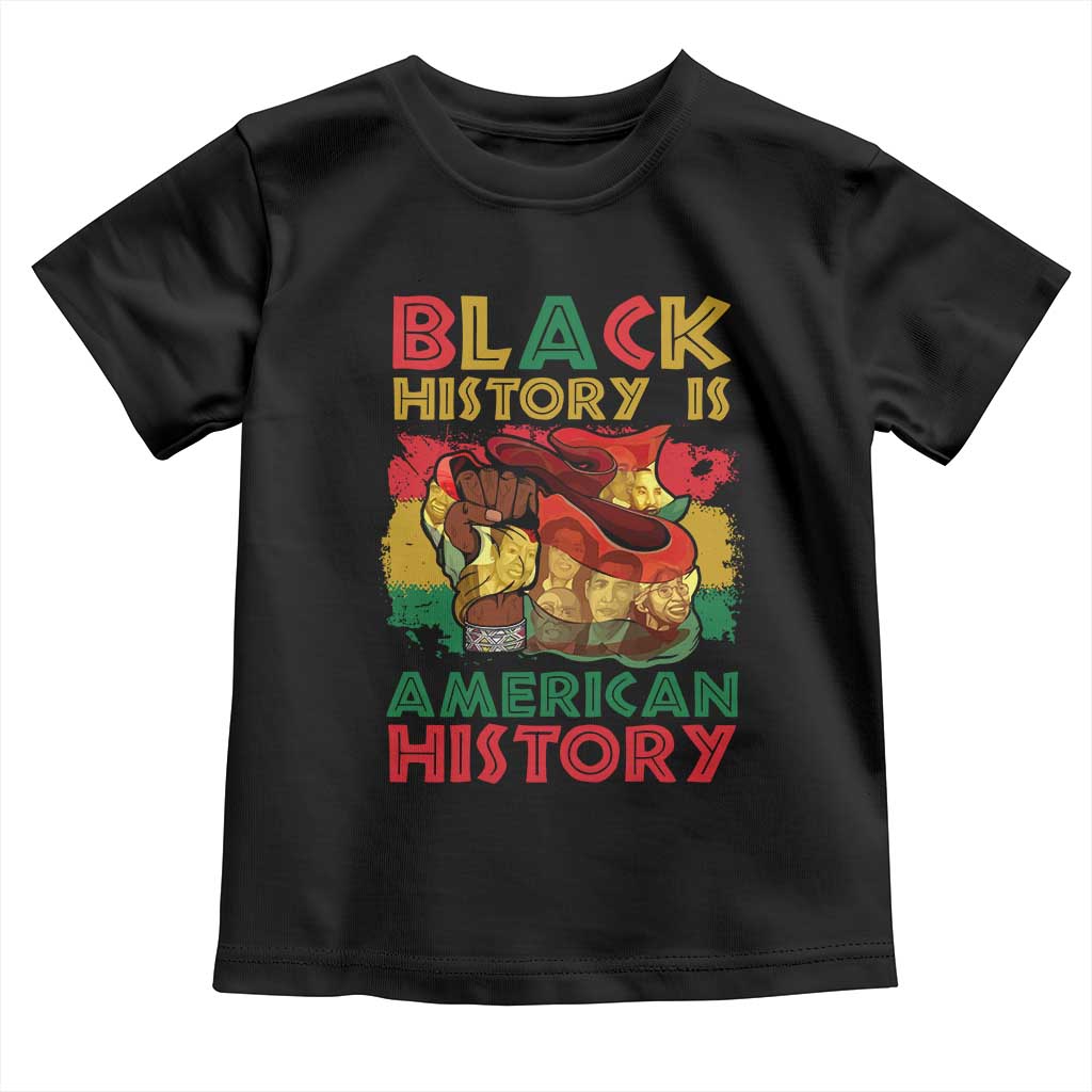 Black History Is American History Baby Shirt African American Pride Flag Raised Fist