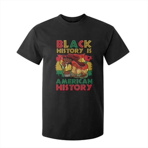Black History Is American History T Shirt For Kid African American Pride Flag Raised Fist