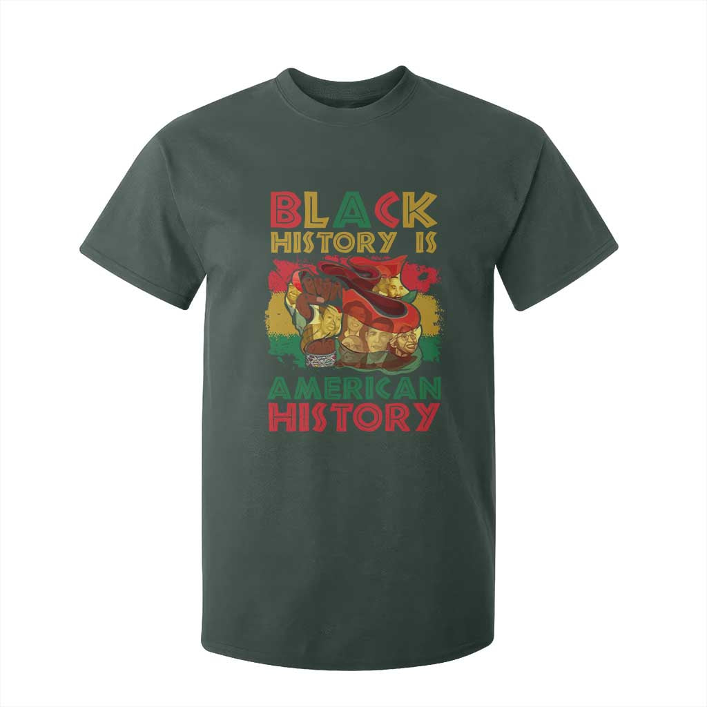 Black History Is American History T Shirt For Kid African American Pride Flag Raised Fist