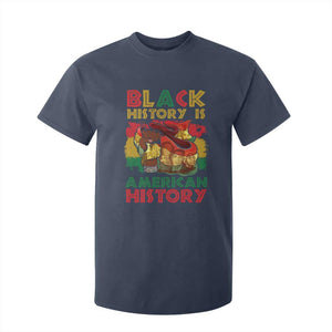 Black History Is American History T Shirt For Kid African American Pride Flag Raised Fist