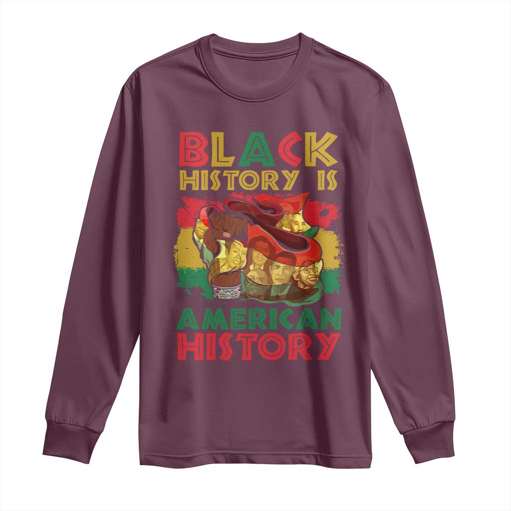 Black History Is American History Long Sleeve Shirt African American Pride Flag Raised Fist