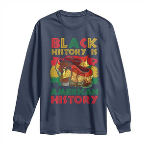 Black History Is American History Long Sleeve Shirt African American Pride Flag Raised Fist