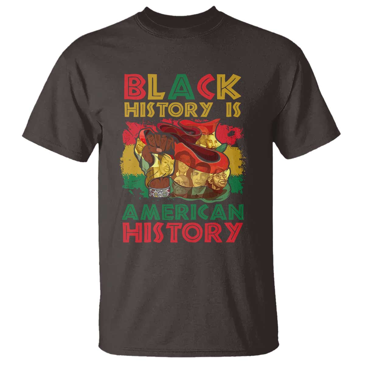Black History Is American History T Shirt African American Pride Flag Raised Fist