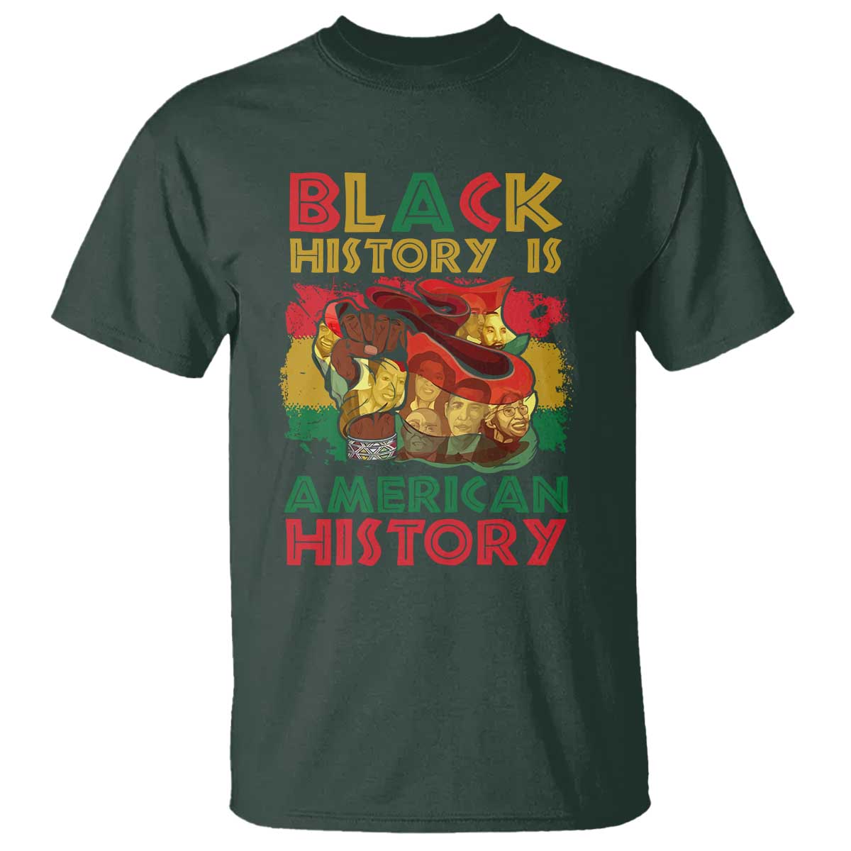 Black History Is American History T Shirt African American Pride Flag Raised Fist