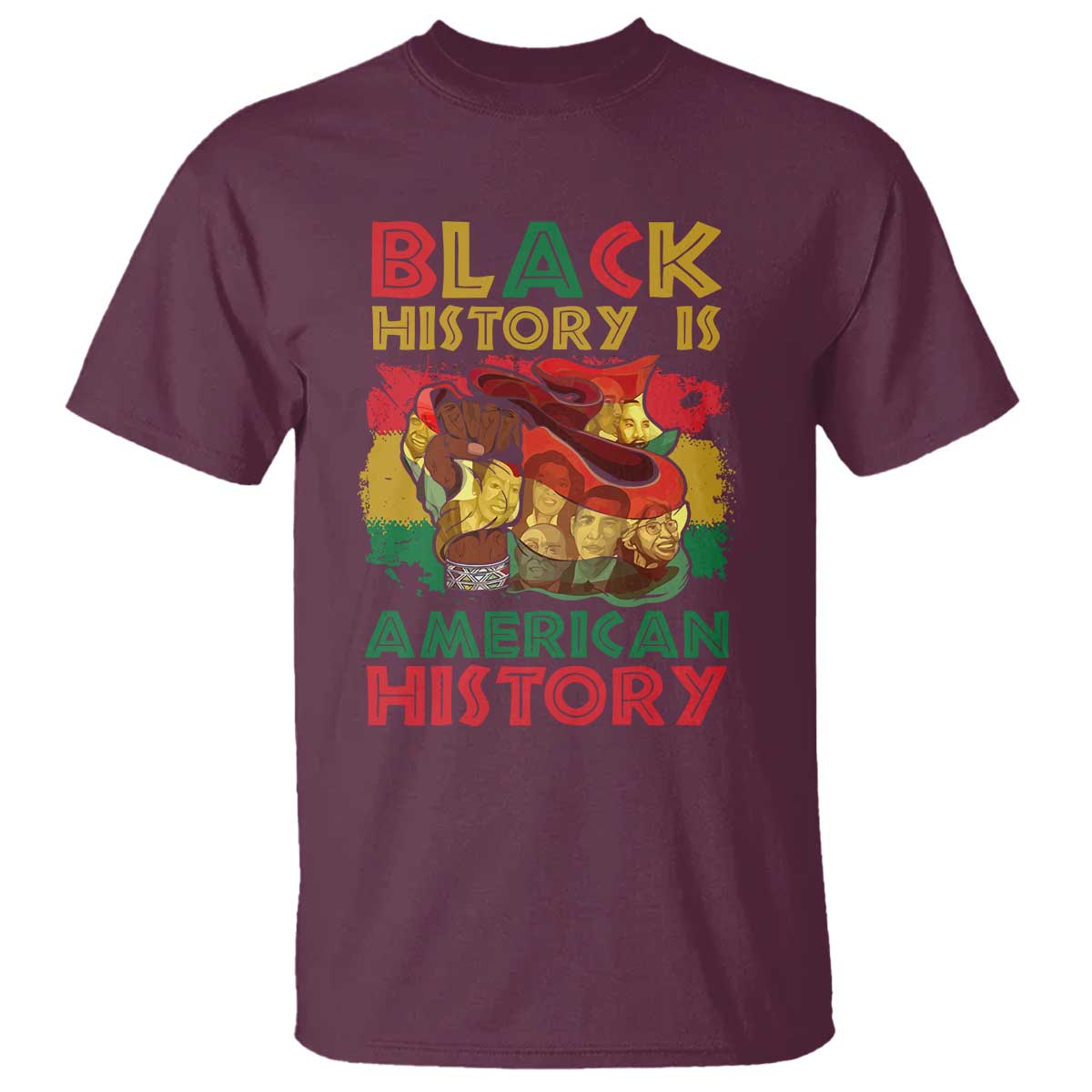Black History Is American History T Shirt African American Pride Flag Raised Fist