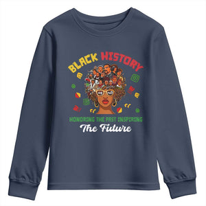 Black History Month Youth Long Sleeve Shirt Honoring The Past Inspiring The Future African American Roots