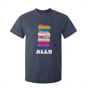 Colorful LGBTQ+ Ally Frogs Stack T Shirt For Kid Kawaii Gay Pride Support