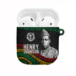 Henry Johnson Black History Month AirPods Case Pan African Colors Tribal Geometric Pattern