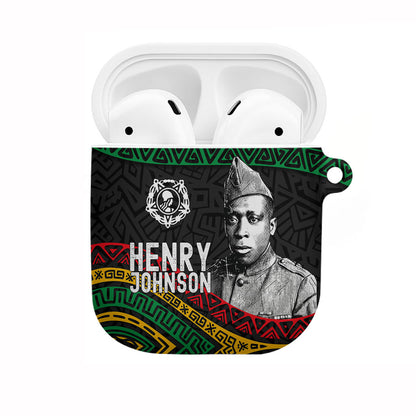 Henry Johnson Black History Month AirPods Case Pan African Colors Tribal Geometric Pattern