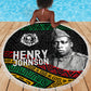 Henry Johnson Black History Month Beach Blanket Pan African Colors Tribal Geometric Pattern