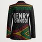 Henry Johnson Black History Month Blazer Pan African Colors Tribal Geometric Pattern