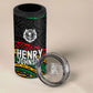 Henry Johnson Black History Month 4 in 1 Can Cooler Tumbler Pan African Colors Tribal Geometric Pattern