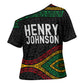 Henry Johnson Black History Month Cross Shoulder Shirt Pan African Colors Tribal Geometric Pattern