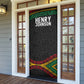 Henry Johnson Black History Month Door Cover Pan African Colors Tribal Geometric Pattern