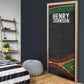 Henry Johnson Black History Month Door Cover Pan African Colors Tribal Geometric Pattern