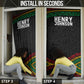 Henry Johnson Black History Month Door Cover Pan African Colors Tribal Geometric Pattern