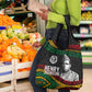 Henry Johnson Black History Month Grocery Bag Pan African Colors Tribal Geometric Pattern