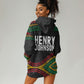 Henry Johnson Black History Month Hoodie Dress Pan African Colors Tribal Geometric Pattern