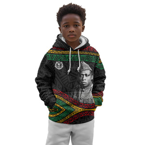 Henry Johnson Black History Month Kid Hoodie Pan African Colors Tribal Geometric Pattern