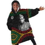 Henry Johnson Black History Month Kid Wearable Blanket Hoodie Pan African Colors Tribal Geometric Pattern